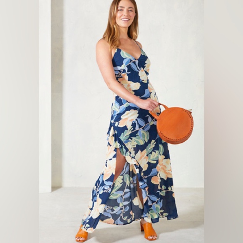 NWOT Olivia Grey Floral Maxi Dress